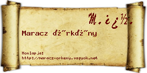 Maracz Örkény névjegykártya